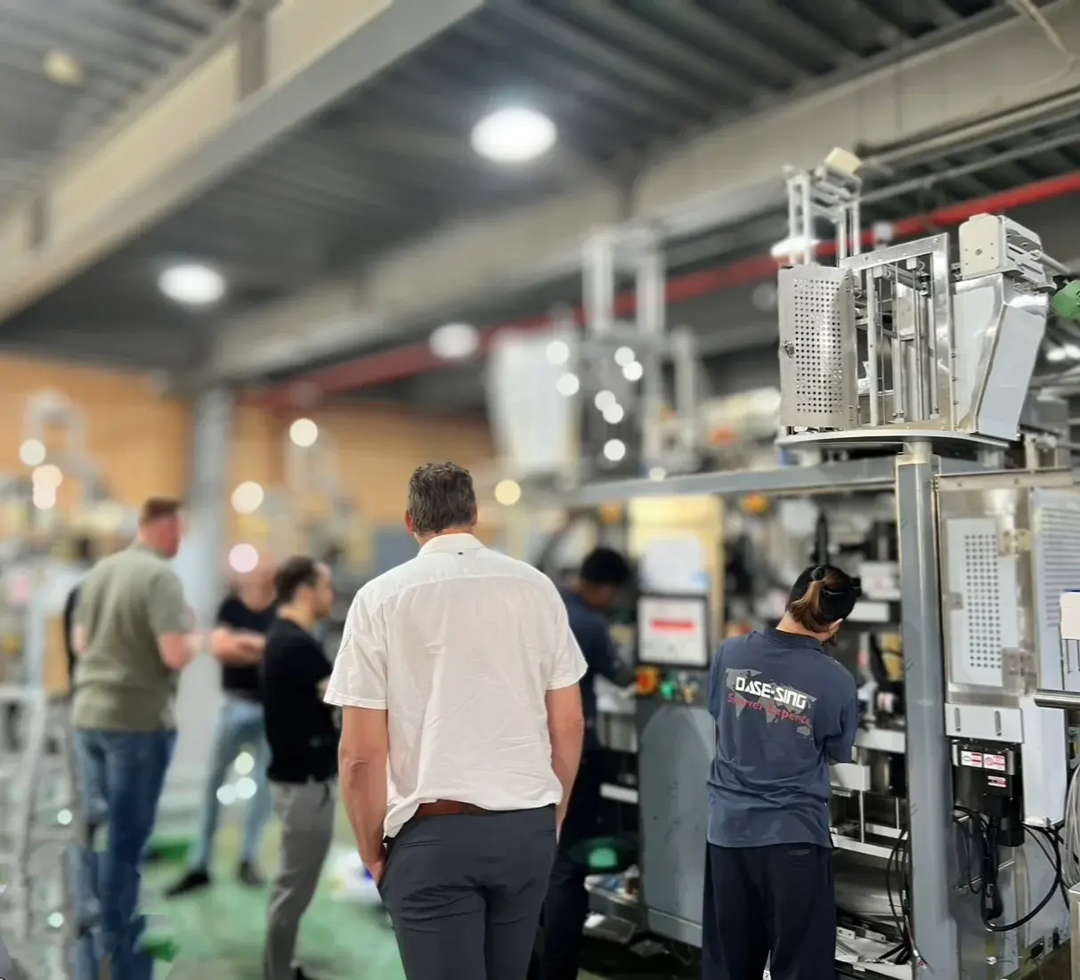 EU customers visiting and discussion for sleeve applicator